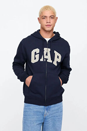 Logo Kapüşonlu Lacivert Erkek Sweatshirt