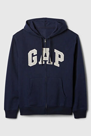Logo Kapüşonlu Lacivert Erkek Sweatshirt