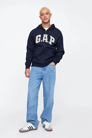 Logo Kapüşonlu Lacivert Erkek Sweatshirt