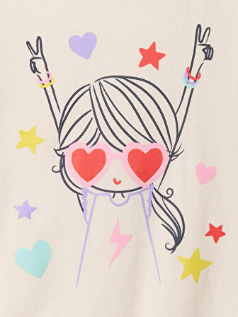 GAP Kız Çocuk Logolu Polo Yaka Krem Tişört 710285001