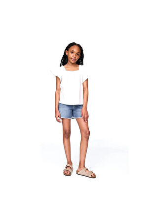 Denim Midi Şort - 740946