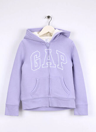 Gap Baskılı Kız Çocuk Mor Sweatshırt 790006001