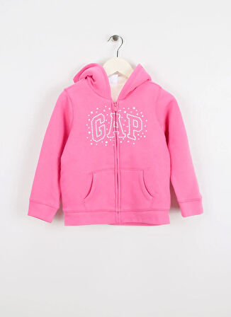 Gap Baskılı Kız Çocuk Pembe Sweatshırt 789837000