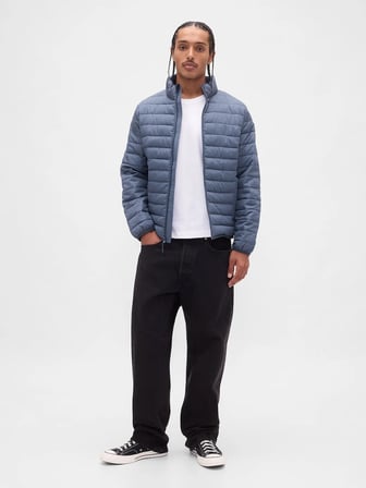 GAP V-FRCH LOGO LTWT PUFFER JKT ERKEK MAVİ MONT 790583000