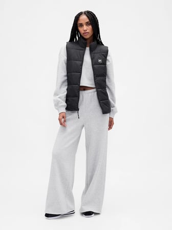 GAP V-FRCH LOGO LW PUFFER VEST KADIN SİYAH YELEK 791282002