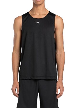 Reebok 100075727 BB MESH TANK Siyah Erkek V Yaka Slim Fit Atlet