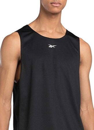 Reebok 100075727 BB MESH TANK Siyah Erkek V Yaka Slim Fit Atlet