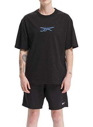 Reebok 100075848 CL UNIFORM BL TEE Siyah Erkek Yuvarlak Yaka Standart fit T-Shirt