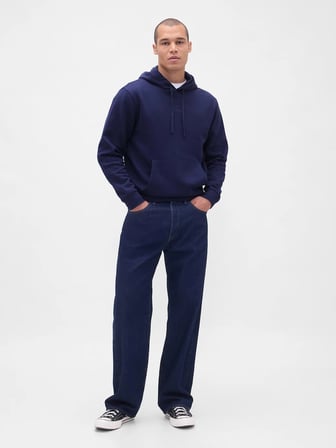 GAP V-FRCH TONAL MINI LOGO RELAXED PO HD ERKEK LACİVERT SWEATSHIRT 795625003