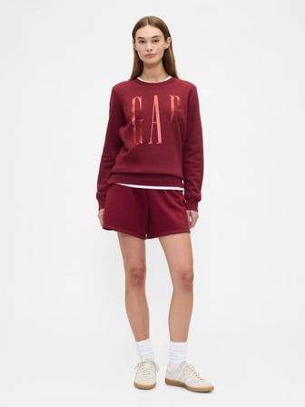 GAP V-LOGO DOORBUSTER CREW KADIN BORDO SWEATSHIRT 800444004