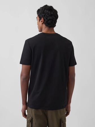 GAP V-FRCH MINI LOGO TEE ERKEK SİYAH TİŞÖRT 799323002