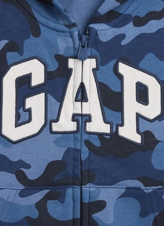 Gap Mavi Erkek Çocuk Kapüşonlu Sweatshirt V-FRCH FLC LOGO FZ