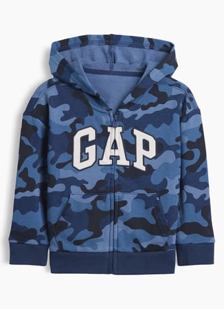 Gap Mavi Erkek Çocuk Kapüşonlu Sweatshirt V-FRCH FLC LOGO FZ