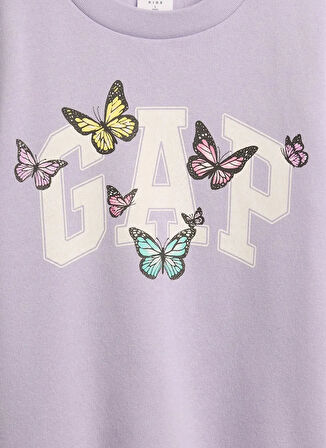 Gap Baskılı Kız Çocuk Mor Sweatshırt 721472004