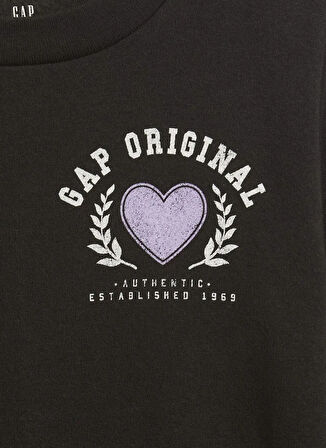 Gap Baskılı Kız Çocuk Siyah Sweatshırt 721472007
