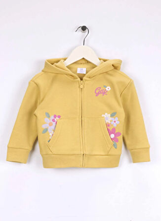 Gap Baskılı Kız Çocuk Açık Sarı Sweatshırt 793479001