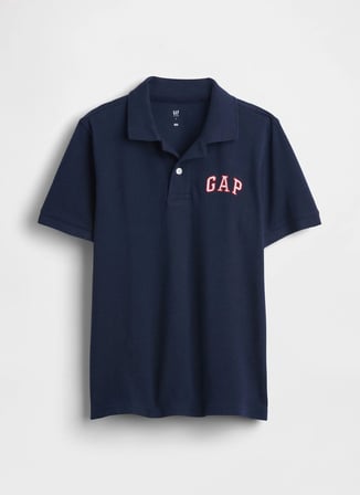 Gap Nakışlı Lacivert Erkek Çocuk Polo T-Shirt 843607003