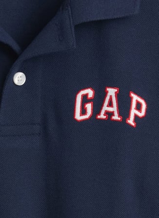 Gap Nakışlı Lacivert Erkek Çocuk Polo T-Shirt 843607003