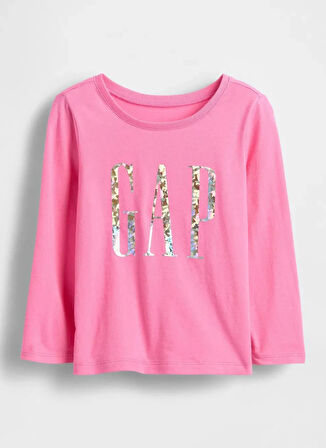 Gap Baskılı Pembe Bebek T-Shirt 812482000-A