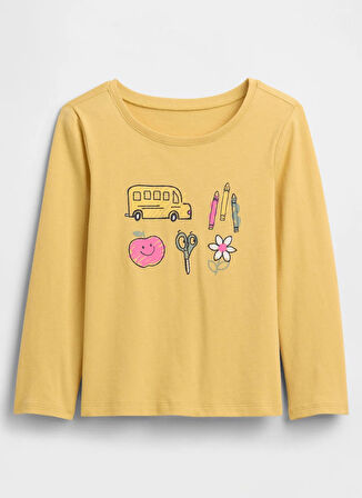 Gap Baskılı Açık Sarı Bebek T-Shirt 794664001-A