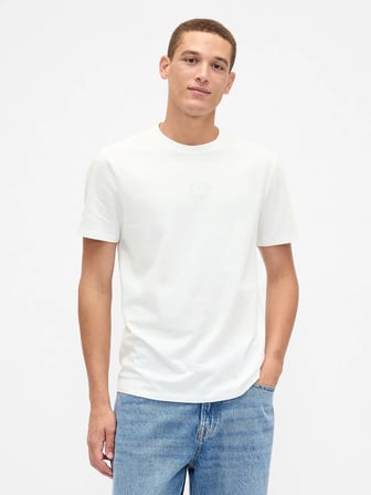 GAP V-FRCH MINI LOGO TEE ERKEK BEYAZ TİŞÖRT 799323005