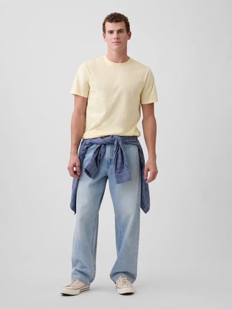 GAP V-FRCH MINI LOGO TEE ERKEK SARI TİŞÖRT 799323010
