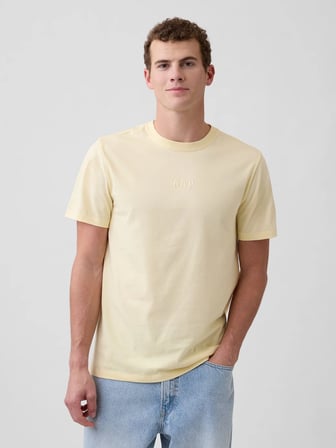 GAP V-FRCH MINI LOGO TEE ERKEK SARI TİŞÖRT 799323010