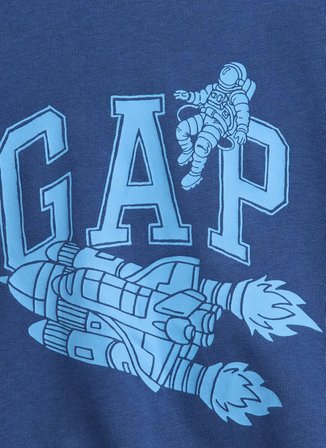 Gap Baskılı Erkek Çocuk Mavi Sweatshırt 869891002