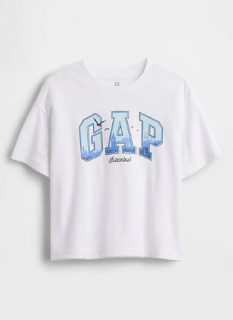 Gap Beyaz Erkek Çocuk Baskılı T-Shirt 889978000