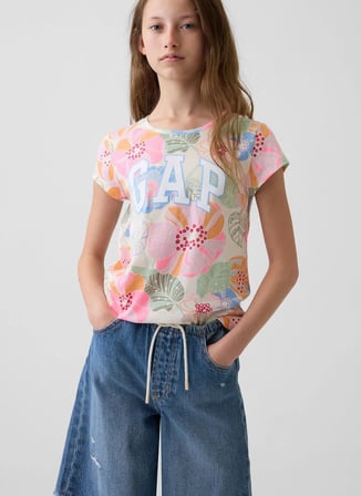 Gap Çok Renkli Kız Çocuk Baskılı T-Shirt 900455000