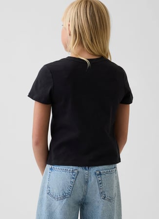 Gap Siyah Kız Çocuk Baskılı T-Shirt 900814004