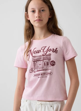 Gap Pembe Kız Çocuk Baskılı T-Shirt 900814003