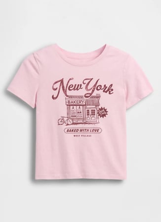 Gap Pembe Kız Çocuk Baskılı T-Shirt 900814003