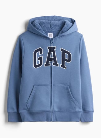 Gap Mavi Erkek Çocuk Kapüşonlu Logo Baskılı Sweatshirt V-OC LOGO SHERPA FZ