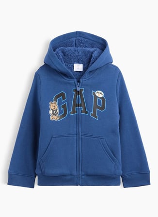 Gap Mavi ErkekÇocuk Kapüşonlıu Sweatshirt V-COZY LOGO FZ