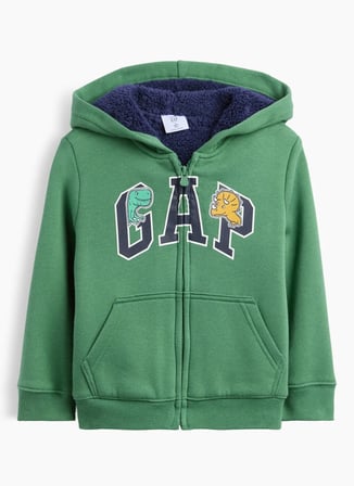Gap Yeşil Erkek Çocuk Sweatshirt V-COZY LOGO FZ