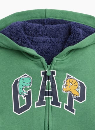 Gap Yeşil Erkek Çocuk Sweatshirt V-COZY LOGO FZ
