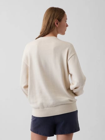 GAP V-INTX GAP ATHLETIC INTARSIA SWEATER KAZAK 910050002 KREM