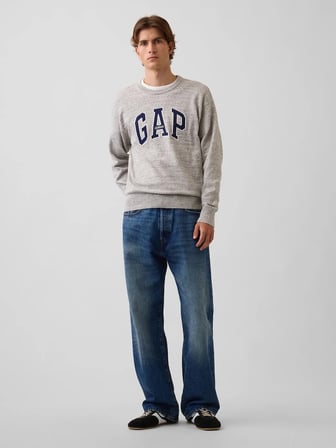 GAP V-INTX GAP ATHLETIC INTARSIA SWEATER KAZAK 910050001 GRİ