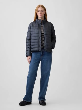 GAP V-FRCH LOGO LW PUFFER JKT KADIN SİYAH MONT 910106000