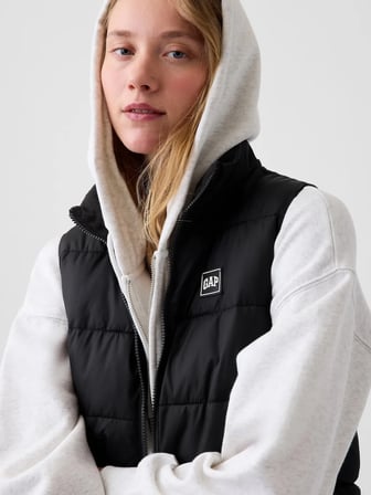 GAP V-FRCH LOGO LW PUFFER VEST YELEK 910105006 SİYAH