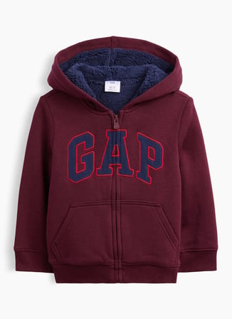 Gap Bordo Erkek Çocuk Kapüşonlu Sweatshirt V-COZY LOGO FZ
