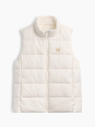 GAP V-FRCH LOGO LW PUFFER VEST KADIN BEYAZ YELEK 910105004