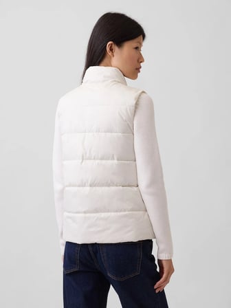 GAP V-FRCH LOGO LW PUFFER VEST KADIN BEYAZ YELEK 910105004