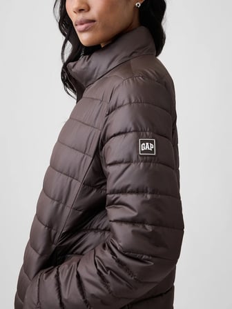 GAP V-FRCH LOGO LW PUFFER JKT KADIN KAHVERENGİ MONT 910106004