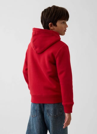 Gap Kırmızı Erkek Çocuk Kapoüşonlu Sweatshirt V-OC LOGO SHERPA FZ