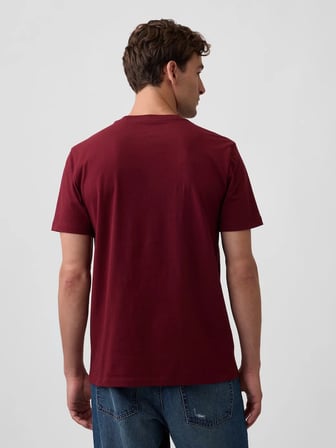 GAP V-FRCH MINI LOGO TEE ERKEK BORDO TİŞÖRT 799323015