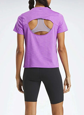 Reebok 100214673 RBK-CHILL ATHLETIC TEE Lila Yuvarlak Yaka Slim Fit Düz Kadın T-Shirt