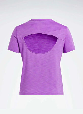 Reebok 100214673 RBK-CHILL ATHLETIC TEE Lila Yuvarlak Yaka Slim Fit Düz Kadın T-Shirt