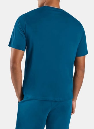 Reebok 100253070 SILICONE BADGE T-SHIRT Mavi Yuvarlak Yaka Regular Fit Düz Erkek T-Shirt